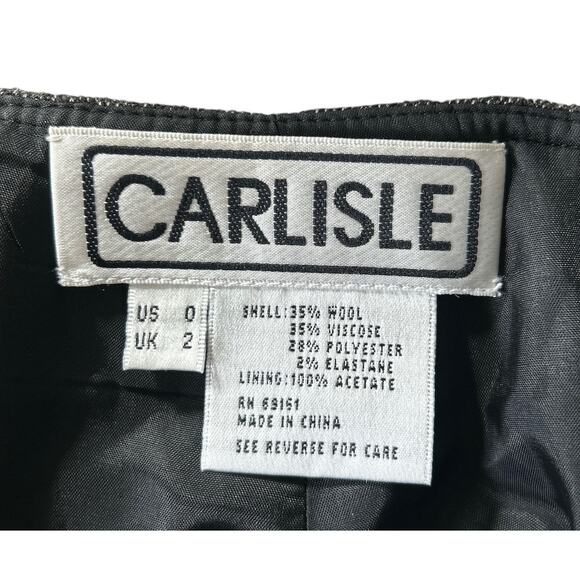 Carlisle Wool Blend 3 Piece Suit Set Turtle Shell Buttons Pleated Hem Skirt - Picture 7 of 8